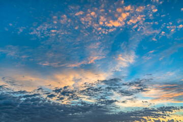 Sunrise with blue sky and cloud