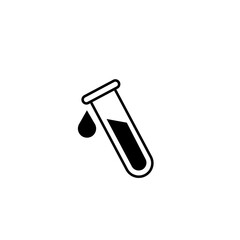 Test tube with drop. medical and chemical icon