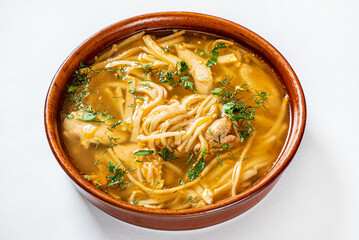 Laghman soup on the white