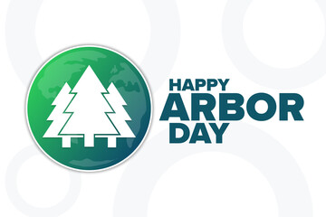Arbor Day. Holiday concept. Template for background, banner, card, poster with text inscription. Vector EPS10 illustration.