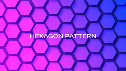 Hexagon pattern background . Colorful bright gradient texture background . 