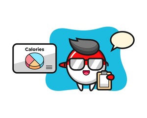 Illustration of indonesia flag badge mascot as a dietitian