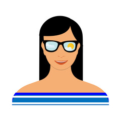 Beautiful teenage girl, woman with different facial expression.