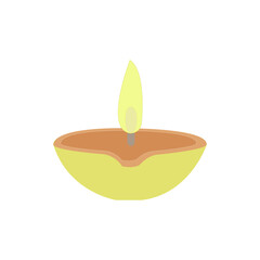 lit candle in a bowl vector illustration on white