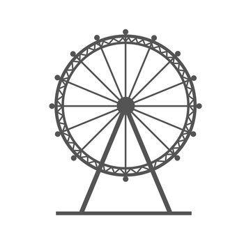 recommend clip art: Ferris wheel lined icon. London Eye as popular tourist destination. Famous Great Britain sight isolated on white vector illustration. 