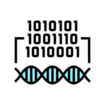 binary code genetic information color icon vector. binary code genetic information sign. isolated symbol illustration