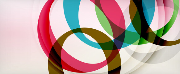 Obraz premium Ring geometric shapes, o letter repetition wallpaper. Abstract background for business or technology presentations, internet posters or web brochure covers