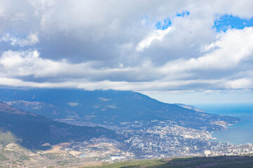 view from the mountain to the sea bay