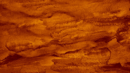 Red orange brown abstract aquarelle background. Hand painted watercolor. Colorful art background with copy space for design. Web banner.