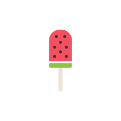 ice cream lolly on white background. Popsicle watermelon ice-cream on a stick.