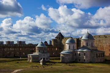 Church of the Assumption of the Blessed Virgin Mary in Ivangorod. Ivangorod Fortress Museum - the first Russian fortress in Russia.