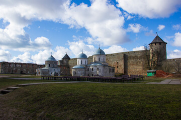Church of the Assumption of the Blessed Virgin Mary in Ivangorod. Ivangorod Fortress Museum - the first Russian fortress in Russia.