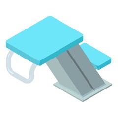 Slide diving board icon. Isometric of slide diving board vector icon for web design isolated on white background