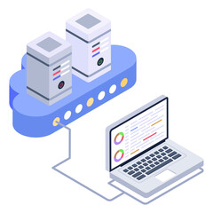 Obraz premium A online business analytics in isometric icon