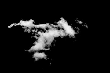 White clouds isolated on black background.