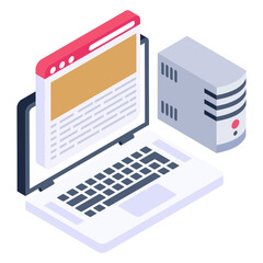 
A online business analytics in isometric icon 

