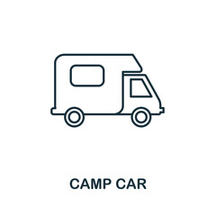 Fototapeta premium Camp Car icon. Simple illustration from vacation collection. Creative Camp Car icon for web design, templates, infographics and more