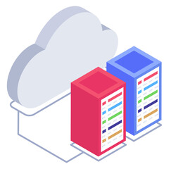 
Icon of cloud backup in modern isometric design

