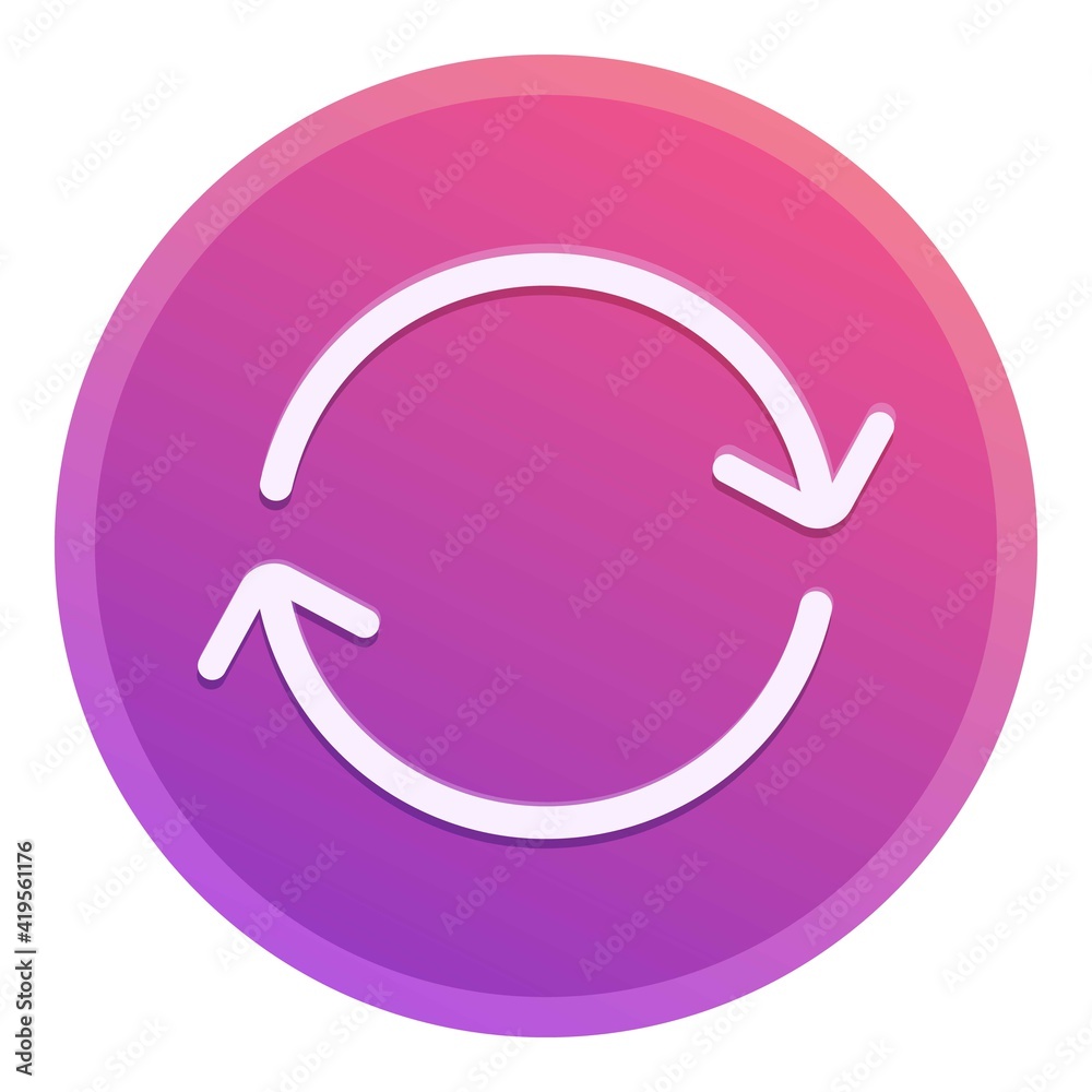 Poster repost arrow circle icon. cartoon of repost arrow circle vector icon for web design isolated on whit