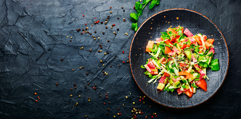Spring fresh vegetable salad