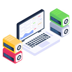 
A system data storage isometric icon vector 

