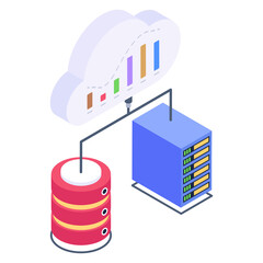 
A system data storage isometric icon vector 

