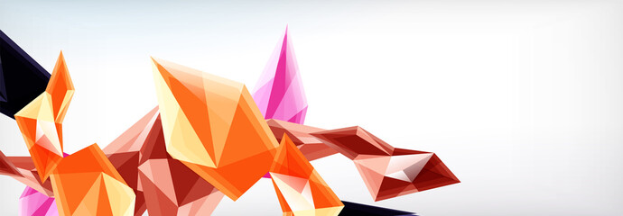 Vector 3d triangles and pyramids abstract background for business or technology presentations, internet posters or web brochure covers