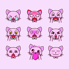 Cute Cat set expressions cartoon