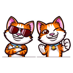 Cute cat cartoon with expressions