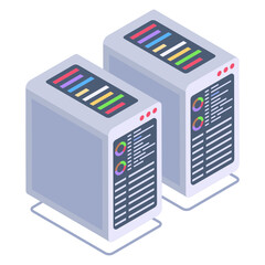 

Servers in isometric style icon, editable vector 


