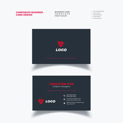 Modern Professional Business Card, Creative Corporate Business Card, Corporate Print Ready Business card