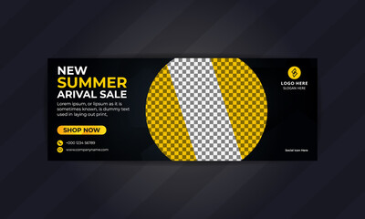 New summer fashion sale social media cover banner  template