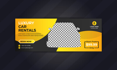 luxury car rental cover banner design