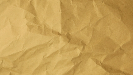 Recycle Paper Texture background. Crumpled Old kraft paper abstract shape background with space Yellow crumpled paper for text high resolution.