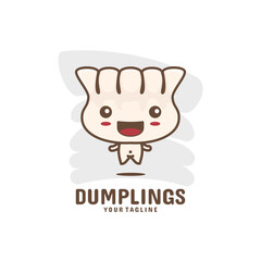 Cute dim sum mascot character. Chinese dumplings