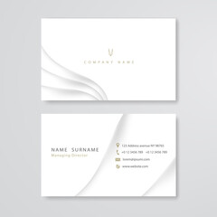 white curve layer business card template vector