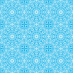 light blue colorful seamless pattern with mandala.Mandala Background.