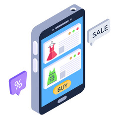 
Product inside smartphone denoting mobile shopping icon

