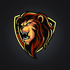 Lion Head Emblem Mascot Logo