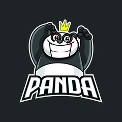 Happy panda cartoon mascot illustration