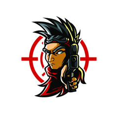 Shooter E Sport Mascot Logo