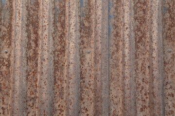 The rusted zinc is decaying