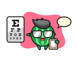 Illustration of watermelon mascot as a ophthalmology