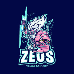 Fototapeta premium Zeus Mascot logo for eSport and sport