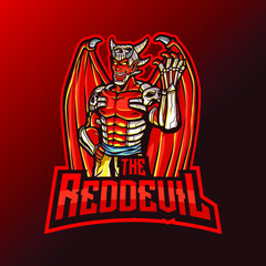 Fototapeta na wymiar Red Devil Mascot logo for eSport and sport