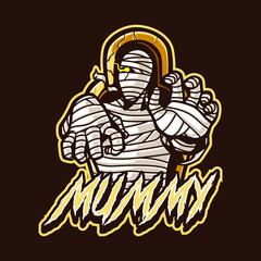 Mummy mascot logo for esport and sport