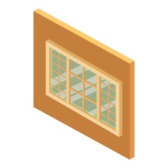 Closed window icon. Isometric illustration of closed window vector icon for web