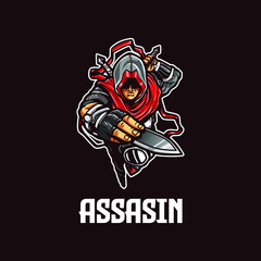 Assasins Cartoon Mascot logo for eSport