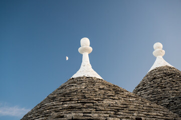Fototapeta na wymiar roofs of traditonal trullis in Alberobello, Puglia