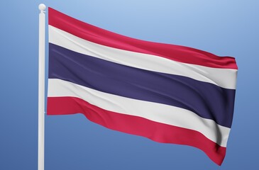 thailand national flag fluttering in the wind 3d realistic render
